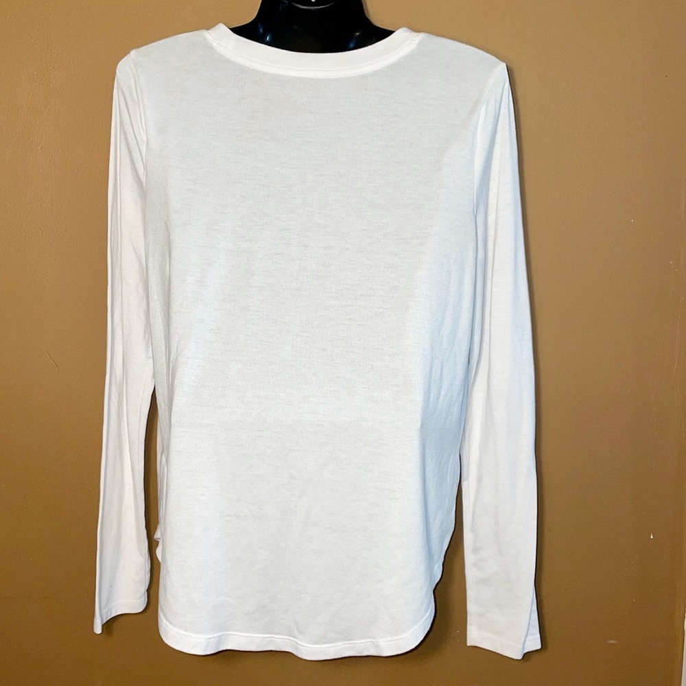 Women’s essential white basic long sleeve crew t-shirt in good used condition - Picture 5 of 8